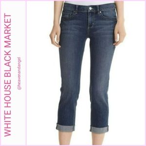 WHBM Noir Cropped Denim Jeans